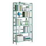 Bücherregale Boden-to-Decke Bücherregal, 6 Etagen, Grün, Lagerregal, Regal, im Schlafzimmer, Wohnzimmer, Wohnzimmer. Bücherregale Standregal