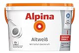 Alpina 5 L. &10 L. weiße Wandfarben für Innen, verschiedene Eigenschaften (10 Liter, Alpina Altweiß - gedecktes Weiß)
