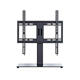 TV Standfuss, Tragbarer TV-Ständer, Tisch-TV-Ständer, Basis für 32-Zoll-60-Zoll-Fernseher, höhenverstellbar, schwenkbar um 90°, Tischsockel, TV-Halterung, hält 35 kg, TV-Tischständer (Farbe: A)