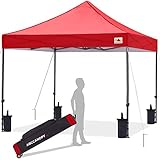ABCCANOPY Pavillon 3x3M WASSERDICHT Flatpavillon Pop-up Gartenzelt Festzelt,Rot