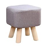 Möbel Massivholz-Fußhocker Wechselschuhe Kleine Bank Ottomane Hocker Sofa Gepolsterte Fußstütze 4 Beine Anti-Rutsch-Fußkissen Hochelastische Schwämme Sitzhöhe 35 cm (Color : GR