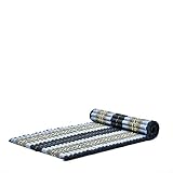 Leewadee Rollbare Thai Matte L - Breite Gästematratze Yogamatte Massagematte Ökologisches Naturprodukt, Kapok, 190 x 100 cm, blau