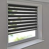 DeLaHome - Doppelrollo 140 x 160 cm anthrazit Klemmfix Klemmrollo und Kleberollo Duorollo Vario Rollo Seitenzug Jalousie für Fenster und Türen ohne Bohren