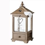 Laterne Mirano aus Holz mit persönlicher Gravur zur Hochzeit H 48 cm oder H 71 cm - Holzlaterne - Gartenlaterne - Hochzeitslaterne - Hochzeitsgeschenk Farbe Heartpower, Größe H 48 cm