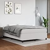 UYSELA Home Sets mit Boxspringbettgestell weiß 135x190 cm 4FT6 Doppelbett Kunstleder