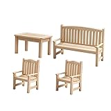 Toyvian 4 Stück Gartensitz Tiny House-Zubehör Mini-Stuhl Miniatur-Hausmöbel Wohnzimmer-Set Sofa-Tisch Mini-Esstisch Küche Lebensmittel-Dekoration Mini-Stuhl Dekoration