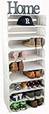 3 x Schuhschrank Schuhablage Schuhkommode Flur Sitzbank Organizer Schuhbank Standregal Garderobe aus Holz Maße 50x30x40cm (je Kiste) stabiles Regal in Obstkisten Optik (3er Set Weiss)