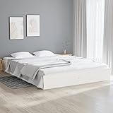 ZEYUAN Massivholzbett, Bettrahmen, Betten, Bettgestell, Bed Frame, Jugendbett, Betten Für Teenager, Schlafzimmer Bett, Weiß 140x200 cm