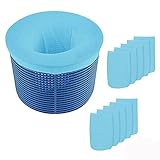 OUQIWEN Skimmersocke,10 Stück Pool Skimmer Socken,Pool Filter Netz,Skimmerkorb Netz,Elastisches Nylon Pool Filter Saver Socken Netz für Pool-Reinigungs Entfernt Schlacken Blätter