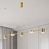 WayLuoung 120cm Esszimmerlampen, Esstischlampe, Led-Pendelleuchten, Höhenverstellbar,Golden Pendelleuchte, Naturweiß 4500 K, Led-Pendelleuchte, Wohnzimmer, Esstisch, Küchenlampen