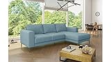 Stylefy Aversa Ecksofa Strukturstoff LARS Hellblau Rechts