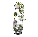 Pflanzenständer Blumenständer Blumenregal Blumenständer Aus Metall Für Wohnzimmer, Balkon, Bodenregal, Blumenhalter, Dekoration Blumentreppe Pflanzenregal ( Color : Black , Size : 140*30*48cm )