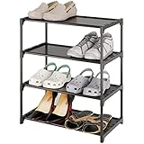 Acegozt stapelbare 4-Tier kleine Schuhregal, leichtes Schuhregal, Aufbewahrungs-Organizer für Eingangsbereich, Flur und Schrank (SK-4B)