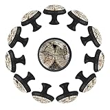 suojapuku 12 Stück Schubladenknöpfe Schrankgriff Kommode Knöpfe Schränke Knöpfe,Karte der Welt Vintage-Globus,Dekor Schubladengriffe