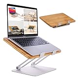 HENNEZ Laptop Ständer Holz höhenverstelbar - Notebook Ständer/MacBook Ständer - Laptop Halterung , Erhöhung für Schreibtisch - Laptop Ständer