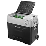 Juskys Kompressor Kühlbox 50 Liter 12/24/230 V für Auto, Lkw, Reisemobil, Camping - Mini Kühlschrank kalt & warm - Kompressorkühlbox Steckdose - Grau