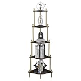 Bücherregale 5 stufe Ecke Bücherregal Metallrahmen und Holzpartition Freistehende Pflanze Blumenständer Multifunktionsräume Organizer Rack for Wohnzimmer, Zuhause, Büro Bücherregale Standregal ( Color
