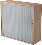 bümö® Rollladenschrank 3 OH abschließbar in Ahorn/Silber mit Chromgriffen