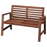 IKEA ÄPPLARÖ Sitzbank mit Rückenlehne, Outdoor braun gebeizt (117x65x80cm)