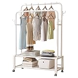 Schuhbank-Garderobenständer, Kleiderbügel, Metall-Garderobenständer, Kleiderstangen aus Metall für Kleidung, Garderobenständer freistehend, Standgarderobe, für Schlafzimmer, Heimbüro, Innenb