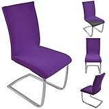 Nurtextil24 Stuhlhussen Schwingstühle Stretch Stuhlbezug Dehnbar Stuhlüberzug Spannbezug elastisch Husse Überzug Lila 1 Stück