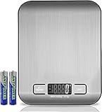 Küchenwaage Digital,Digitalwaage 5KG - auf 1g Präzise Messung,Stilvolle ultradünne Lebensmittelwaage, elektronische Kochwaage für Zuhause und Küche mit LCD-Display,Tara-Funktion