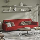 ZEYUAN Schlafsofa 2-Sitzer, Schlafcouch, Schlafsofa, Couch Mit Schlaffunktion, Sofa Bed, Sofas & Couches, Relaxsofa, Weinrot Samt