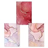 DEPORE 3 Stück Abstrakte Rosa Gold Lila Weiche Flüssige Blütenblätter Tinte Marmor Poster Leinwand Gemälde Wand Kunstdruck für Wohnzimmer Schlafzimmer Wohnkultur-50 * 70Cm/20 * 27 Zoll (Ohne Rahmen)