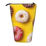 Tropische Bananenpalmenblätter, Teleskop-Etui, Stifthalter für Make-up-Bleistifte, Stifte, Schreibwaren, Handys, verschiebbares Federmäppchen zum Organisieren, Donut, Einheitsgröße, Taschen-Organizer