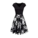 V-Ausschnitt Spaghettiträger Sonnenkleid Swing Kleid Off Shoulder Stretchy Kleider Vintage Kleid Einfarbiges A-Linien-Kleid Trägerloses