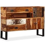 vidaXL Sideboard Sheesham Holz Massiv Palisander 115x30x80cm Kommode Highboard