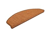 Birsppy Natur Sisal Stufenmatten Orange (halbrund) einzeln oder im 15er Set in 2 Größen, Größe/Menge:24x65 cm = 1 Stck.