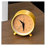 FIONEL Wecker Alarm Metall-Wecker-Studenten verwenden stille Wecker einfache Kinder Jungen Mädchen Schlafzimmer Bedside Desktop-Uhren, 3,5 Zoll Nachttisch Wecker (Color : 3)