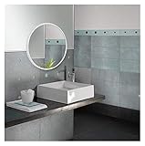 Kleiner Spiegel Spiegel badezimmer spiegel make- up spiegel badezimmer wand hängen wander spiegel wand runde toilettenspiegel hängende spiegel Kosmetischer Spiegel ( Color : Bianco , Size : 50*50CM )