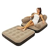 Povanjer Aufblasbares Sofa | Aufblasbares Sofa 5 in 1 mit L-förmiger Armlehne | Liegesessel, klappbar, aufblasbar, für den Außenbereich