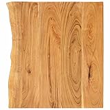 vidaXL Akazienholz Massiv Waschtischplatte Badezimmer Waschtisch Waschtischkonsole Platte Holzplatte für Aufsatzbecken Badmöbel Baumkante 80x52x2,5cm