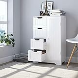 FBITE Sideboard Schrank Badezimmerschrank mit Schublade Badschrank Badregal Badkommode