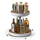 DASIAUTOEM Drehteller Organizer, Lazy Susan Drehteller, Gewürzregal Drehbar Küchen Organizer, Drehtell Gewürzhalter Drehtablett Küchenregal Drehplatte, Gewürzständer für Speisekammer Schrank Dresser