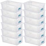 12 x Aufbewahrungsbox mit Deckel 5 Liter - 32x19x11 cm - transparent stapelbar LEBENSMITTELECHT - Schuhbox Shoe Box - Kunststoff Kiste - Plastik Behälter Organizer - Büro Haushalt Küche Kinderzimmer