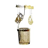 Props Dinner Candle Rotating Metal Candlestick Light Decor Candlelight Holder Candles & Holders Windlichtsäule Rund (Gold, One Size)