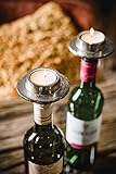 Michael Noll Kerzenhalter Bottle Flasche Weinflasche Aluminium Silber Teelicht - Kerzenständer, Kerzenleuchter aus Metall - 5er Set / 10er Set / 20er Set / 50er Set (5)