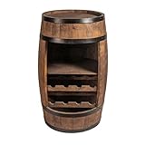 CREATIVE COOPER Weinregal - Weinschrank Mini Bar - Alkohol Schrank Mann - Weinfass - Fass bar - Weinbar - Fassbar - Barschrank - 80cm hoch - Retro deko Bar Regal - Hausbar Theke - Fassmöbel (Wenge)