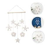 Garneck 1 Stück Ornament Decoraciones para Salas De Casa Geschenke Für Das Büro Große Makramee-Wandbehang Urlaubswand Display Kunst Wandteppich Weihnachten Schneeflocken Dekorationen