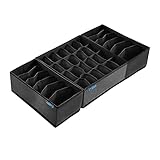 Stacki Unterwäsche Organizer Schublade - Schubladen Ordnungssystem Schwarz, Aufbewahrungsbox Kleiderschrank, faltbarer Schubladen Organizer - Kleiderschrank Organizer für Socken (3 Stück)