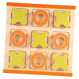 ibasenice 1 Satz Zehe-Reiseschachbrett Kinderreisespielzeug Holzspielzeug Kleines Reisespiel Klassische Brettspiele Toss-Across-Spiel Holzzehe Xo-Brettspiele Xo-Familienspiele
