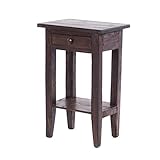 Invicta Interior Massiver Telefontisch Hemingway Mahagoni Shabby Chic Coffee Beistelltisch Landhaus Stil Vintage Kleiner Tisch Landhausstil Telefontischchen aus Holz
