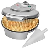 Hörncheneisen Waffeleisen Hörnchenkegel Eiswaffel Hörnchenautomat Waffelautomat - Waffelmaker (Sparsame 1200 Watt, Überhitzungsschutz, Antihaftbeschichtet + inkl. Hörnchenkegel)