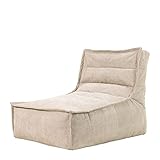 Icon Otto Lounger Sitzsack, Beige, Feines Cord Sitzsack, Großer Sitzsack für Erwachsene mit Füllung