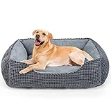 JOEJOY Hundebett Grosse Hunde, Hundekorb Flauschig, Hundebett Waschbar, Weiche Plüsch Hundebetten, rutschfeste Hundekörbchen Hundesofa, 89x63x23cm, Haustierbett für Grosse Hunde und Katzen