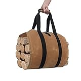 Holzkorb für Kaminholz Brennholz Tragetasche Outdoor Einstellbare Beutel Leinwand Tragbare Camping Kamin Home Storage Holzträger Leinen-Tragetasche für Brennholz